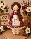 Alabama - Burgandy Floral