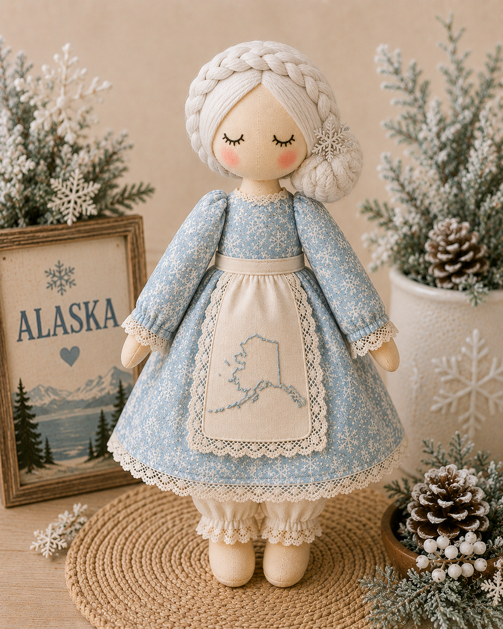 Alaska - Icy Blue Snowflake